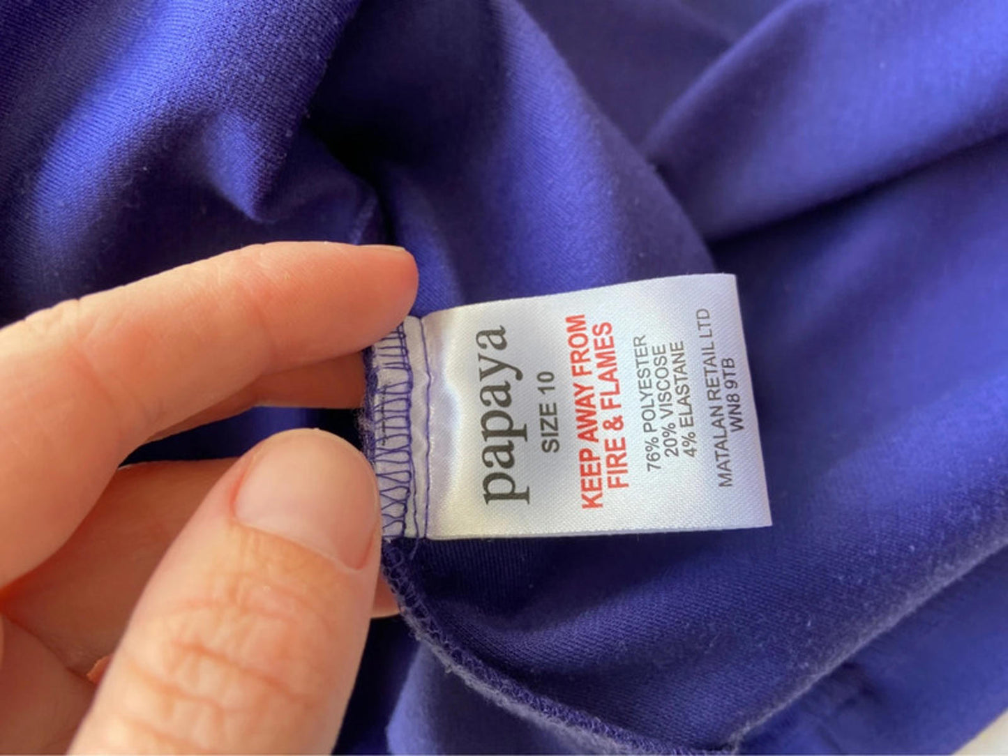 Papaya Size 10 Ladies Dress – Short Sleeve with Oversized Collar, Pre-Loved