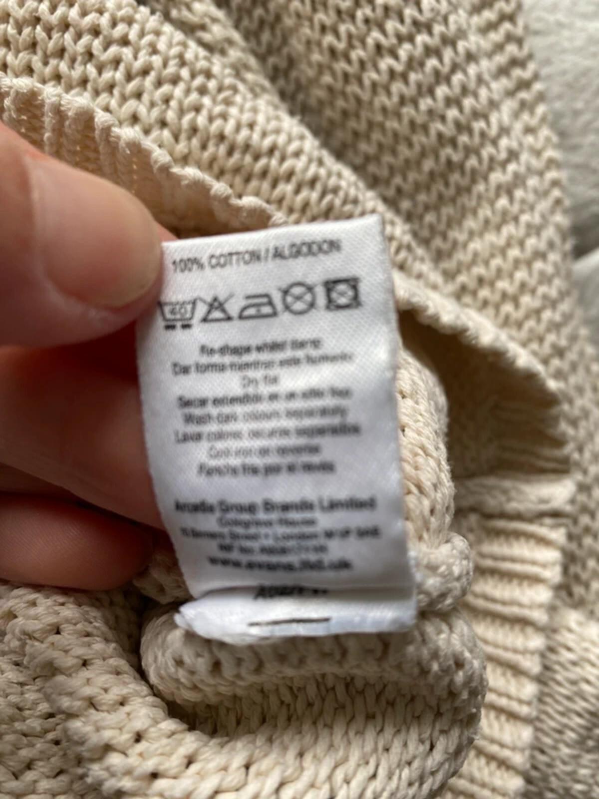 East Coast Ladies Lightweight Cotton Knit Sweater - Beige, Size 26