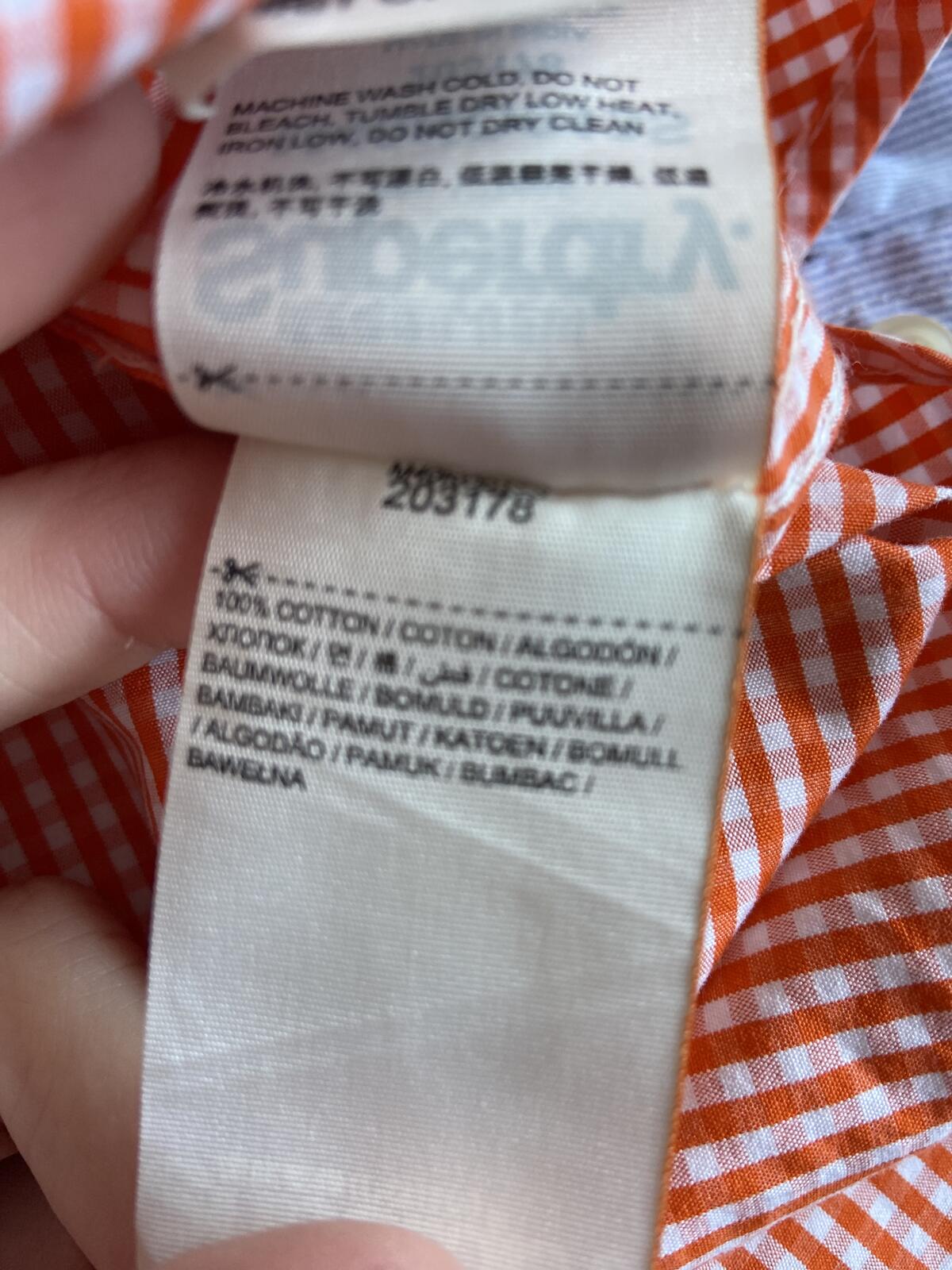 Superdry Orange Checked Short Sleeve Cotton Shirt - Size Large