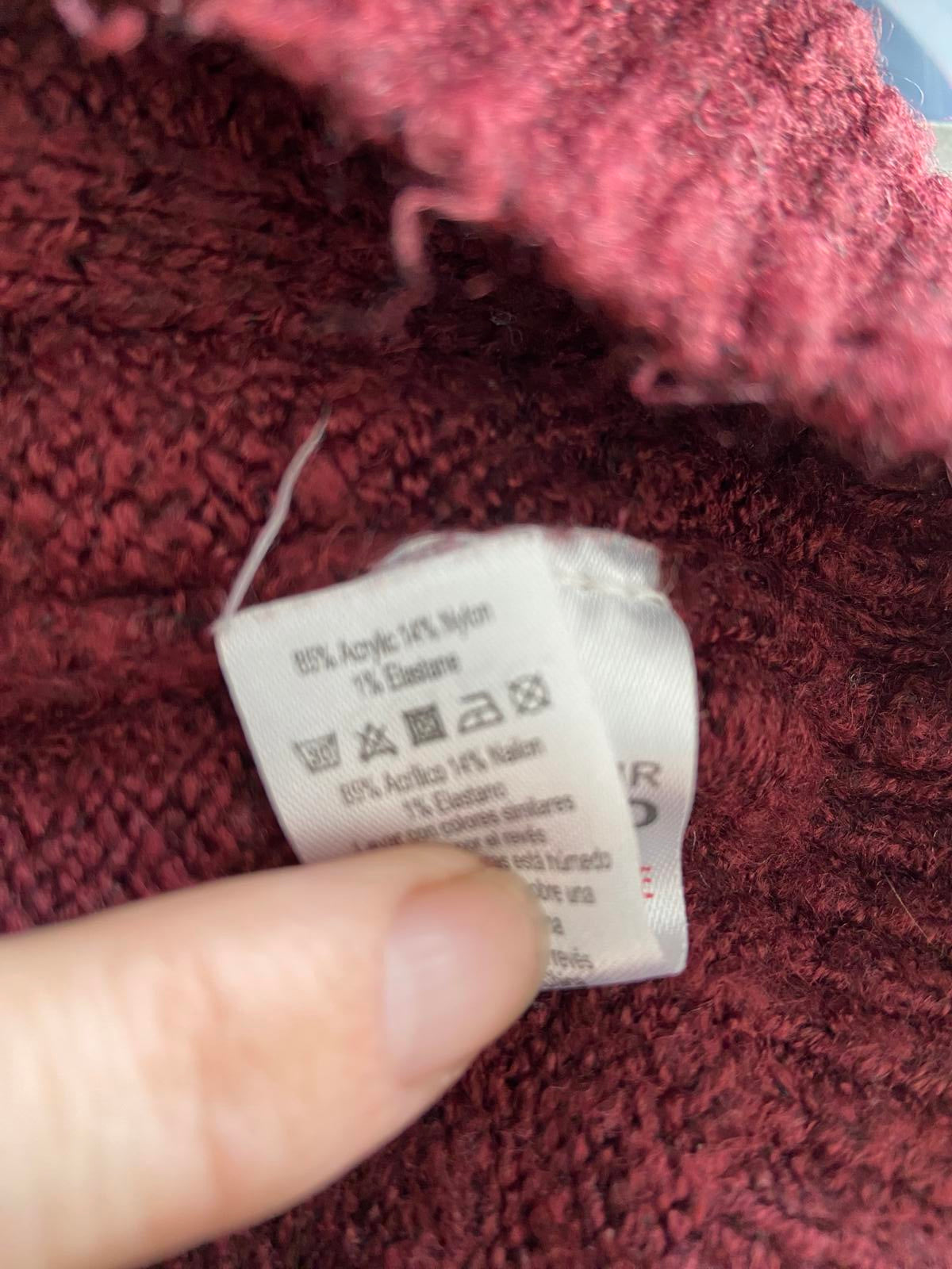 George Burgundy Cold-Shoulder Jumper - Knit, Round Neck, Size 22