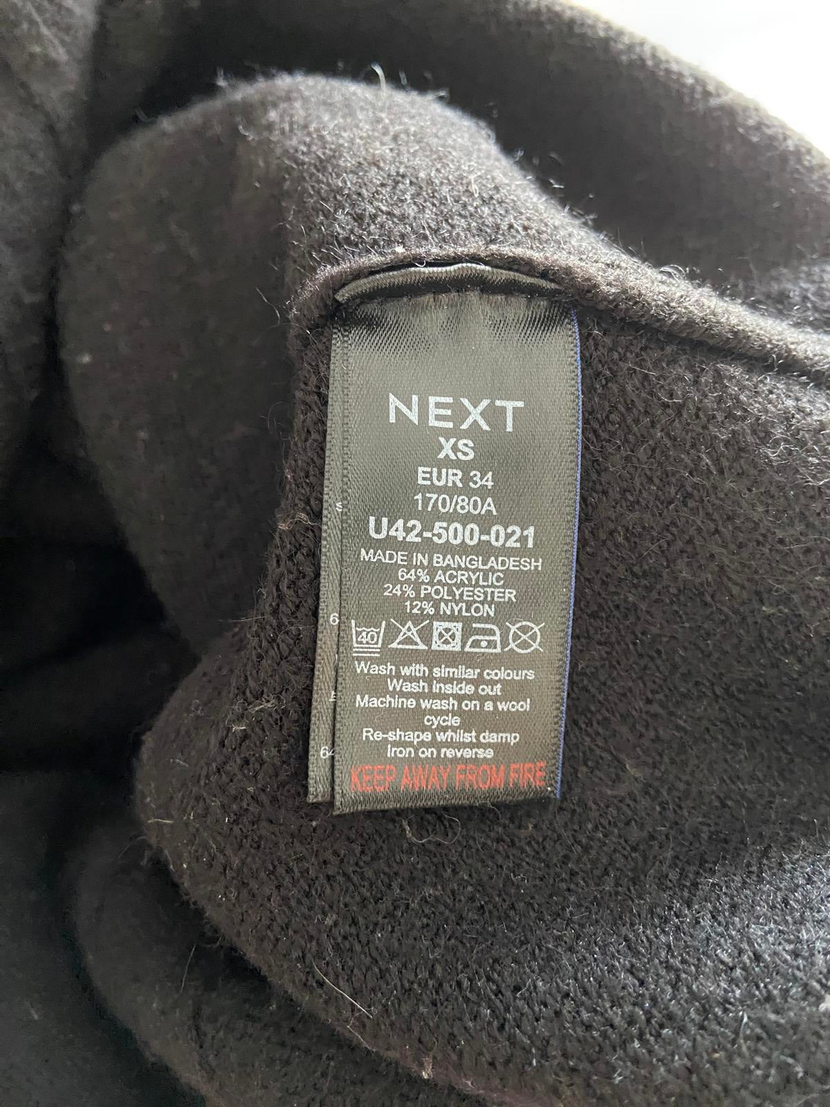 Next Black Roll Neck Knit Jumper Dress - Turtleneck, Size XS