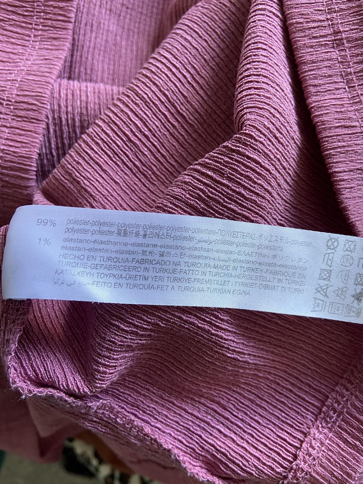 Bershka Dusty Pink Shirred Mini Dress - Size Small