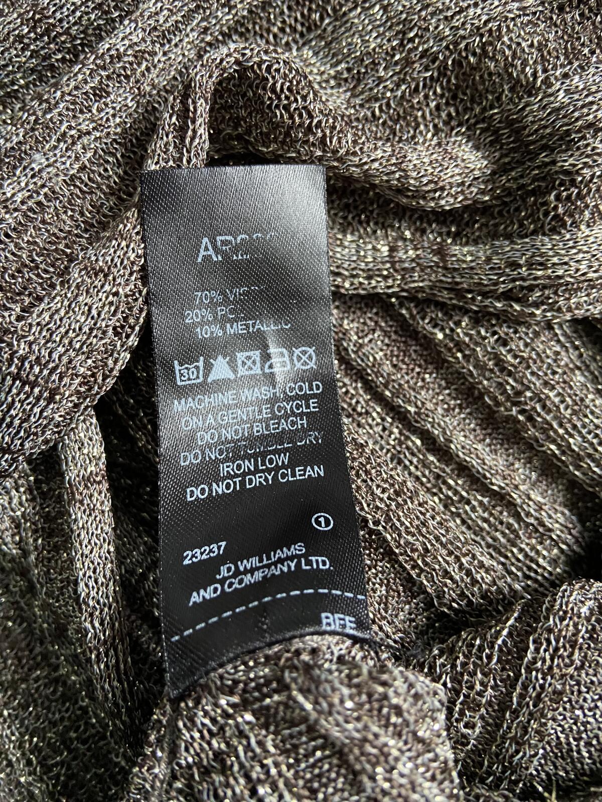Joanna Hope Gold & Silver Metallic Sheer Glitter Top - Size 8/10