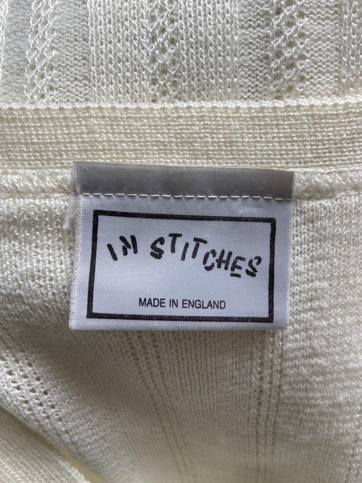In Stitches Cream Short Sleeve Lightweight Cardigan - Size 12