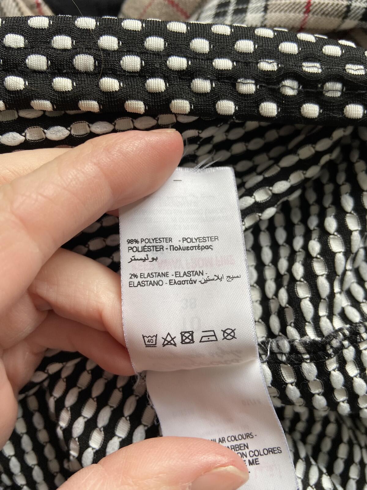 Peacocks Black and White Polka Dot Jersey Dress - Size 10