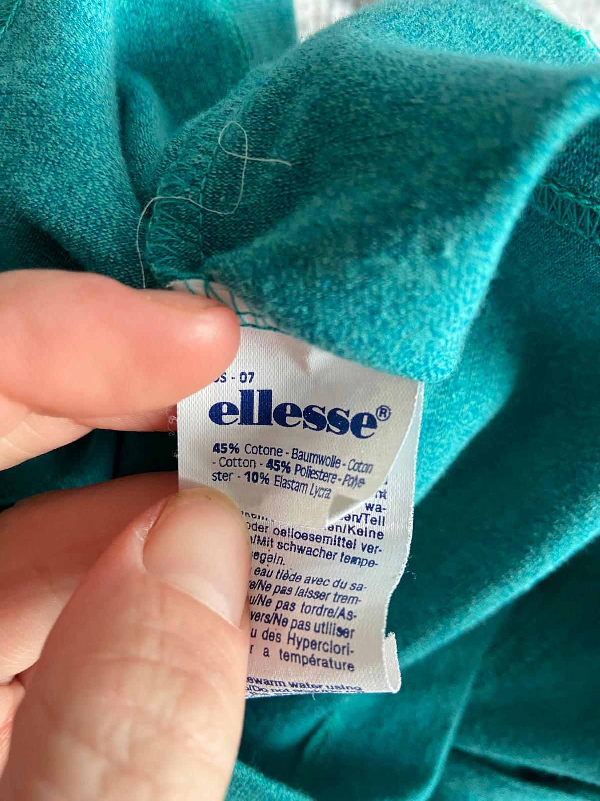 Ellesse Size 46 Turquoise Long Sleeve Top UK 8-10 Sportswear
