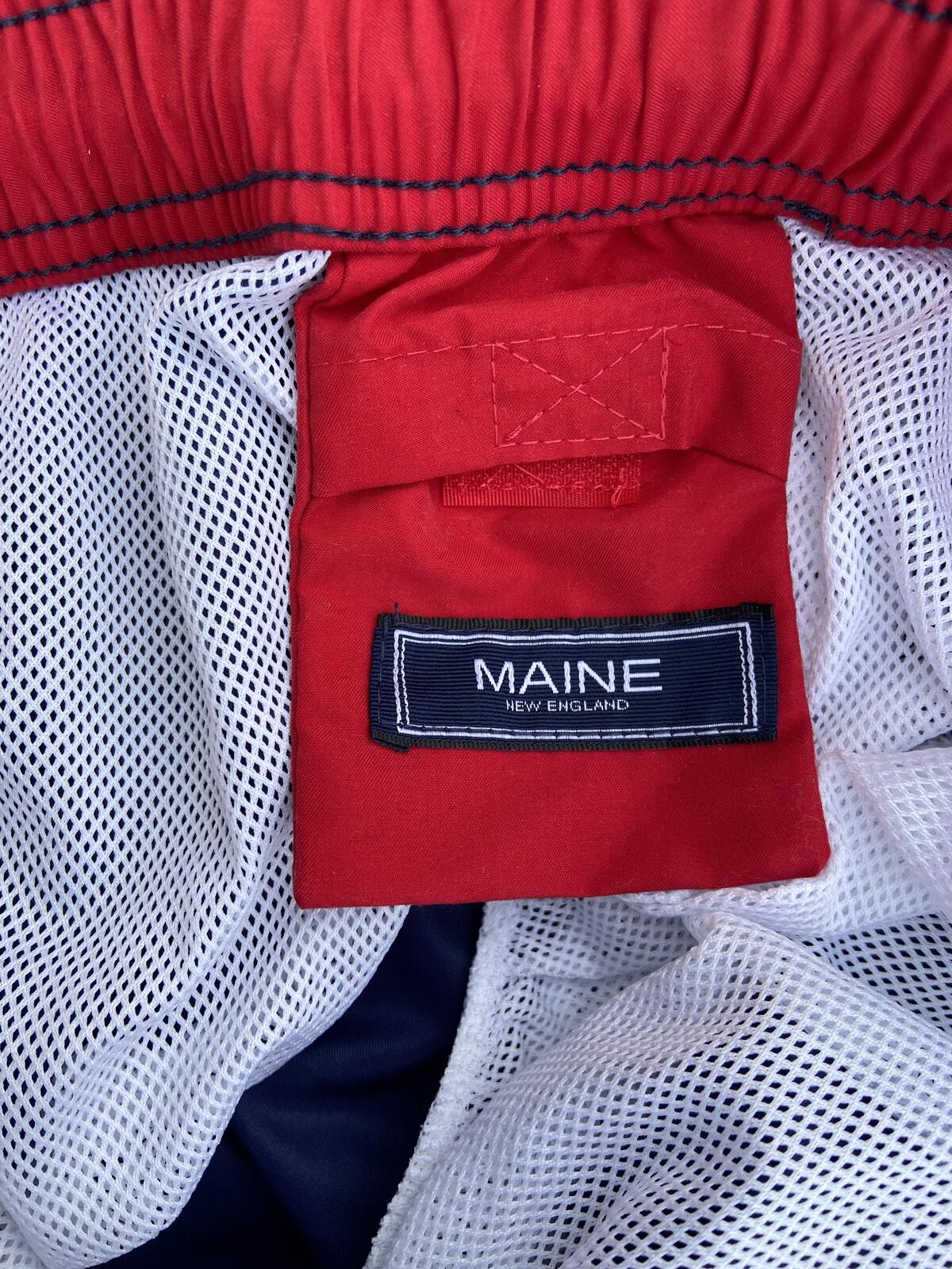 Maine New England Men's Navy Blue Swim Shorts Trunks Net Lined Pockets Size L