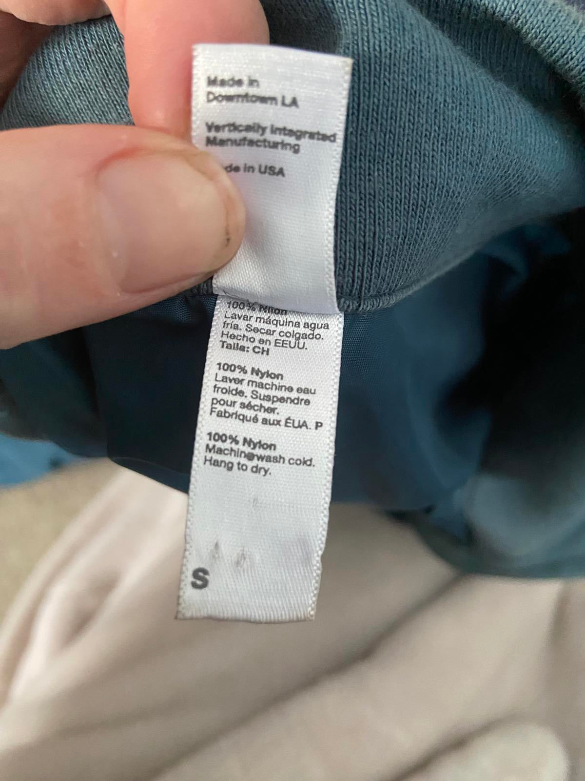 American Apparel Size S Teal Blue Full Zip Lightweight Windbreaker Jacket