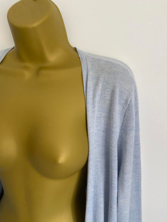 F&F Size 16 Blue Knit Button Front Cardigan With Pockets Everyday Layer