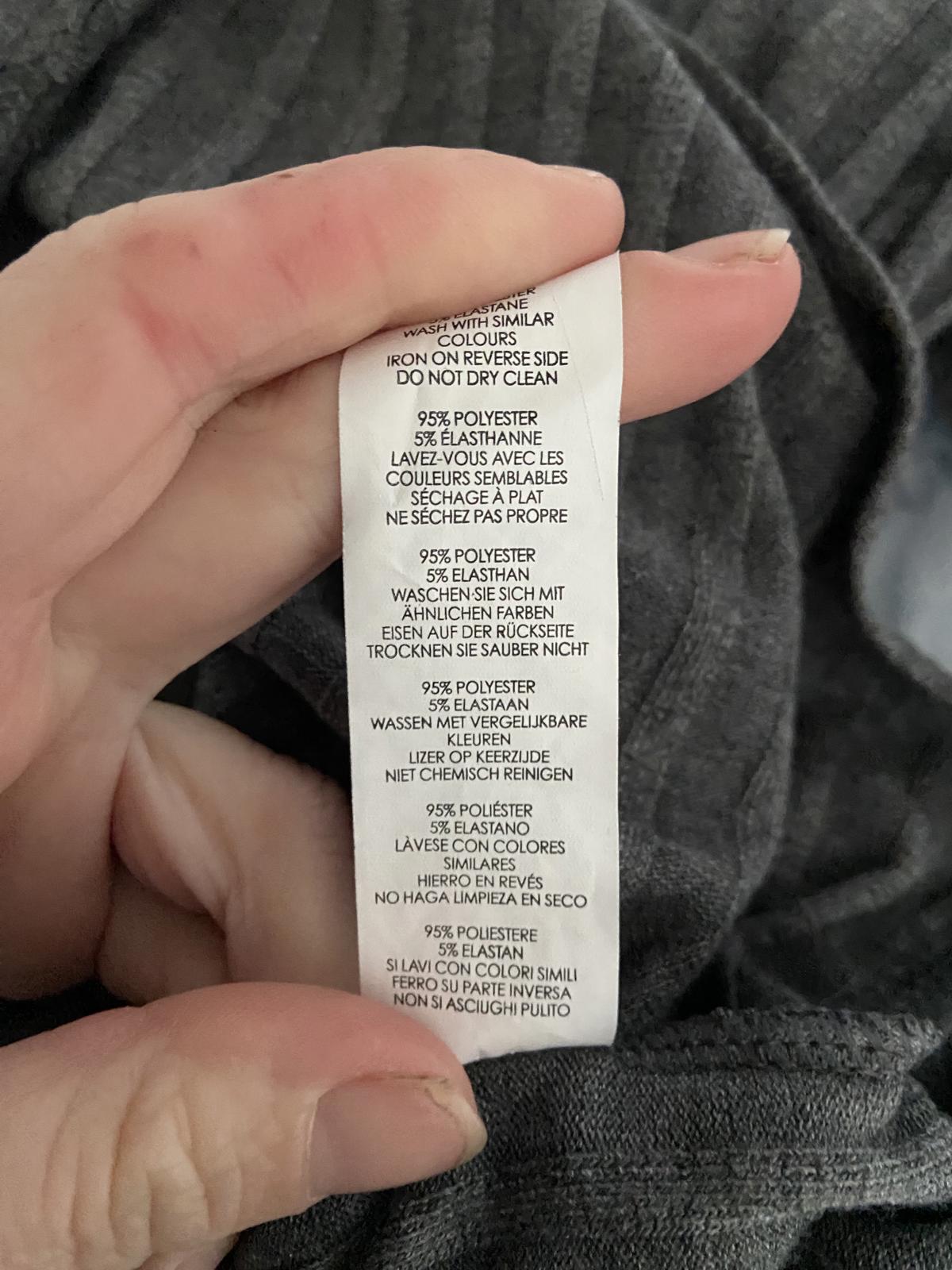 Boohoo Size 8 Grey Lace Up Front Bodysuit Long Sleeve Stretchy Jersey Top