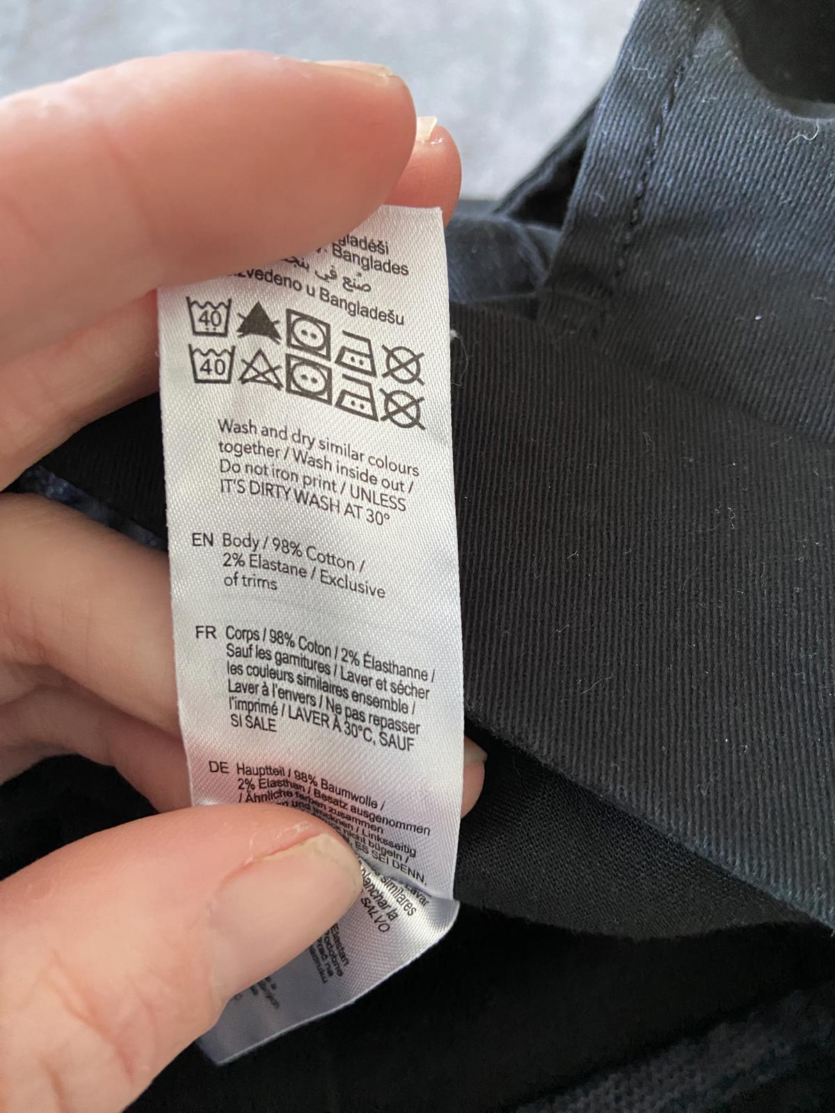 F&F Men's Size 38W 32L Black Straight Leg Soft Chino Cotton Stretch Trousers