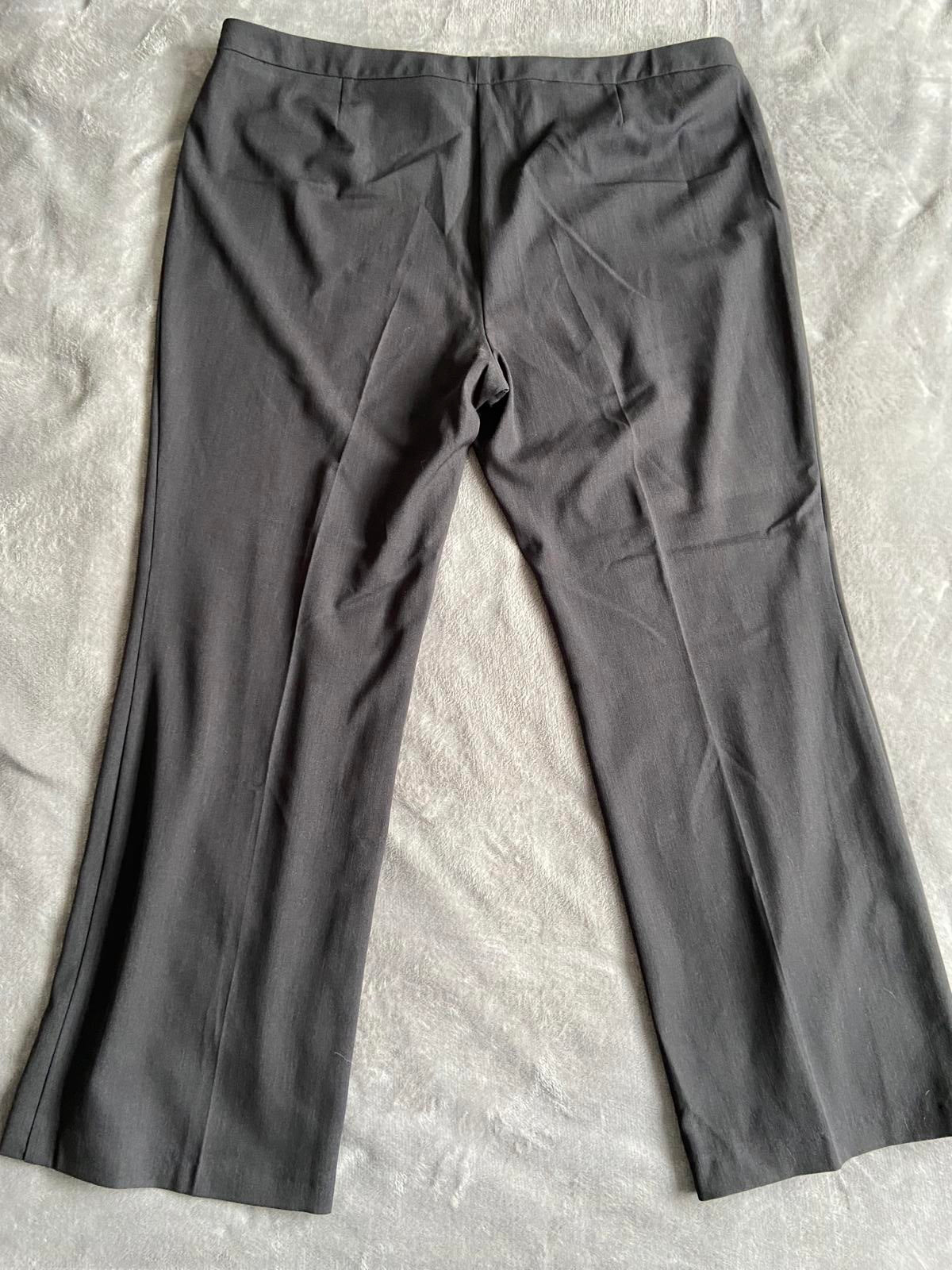 Size 20 Black Wide Leg Smart Trousers 29" Leg Faux Pocket Detail