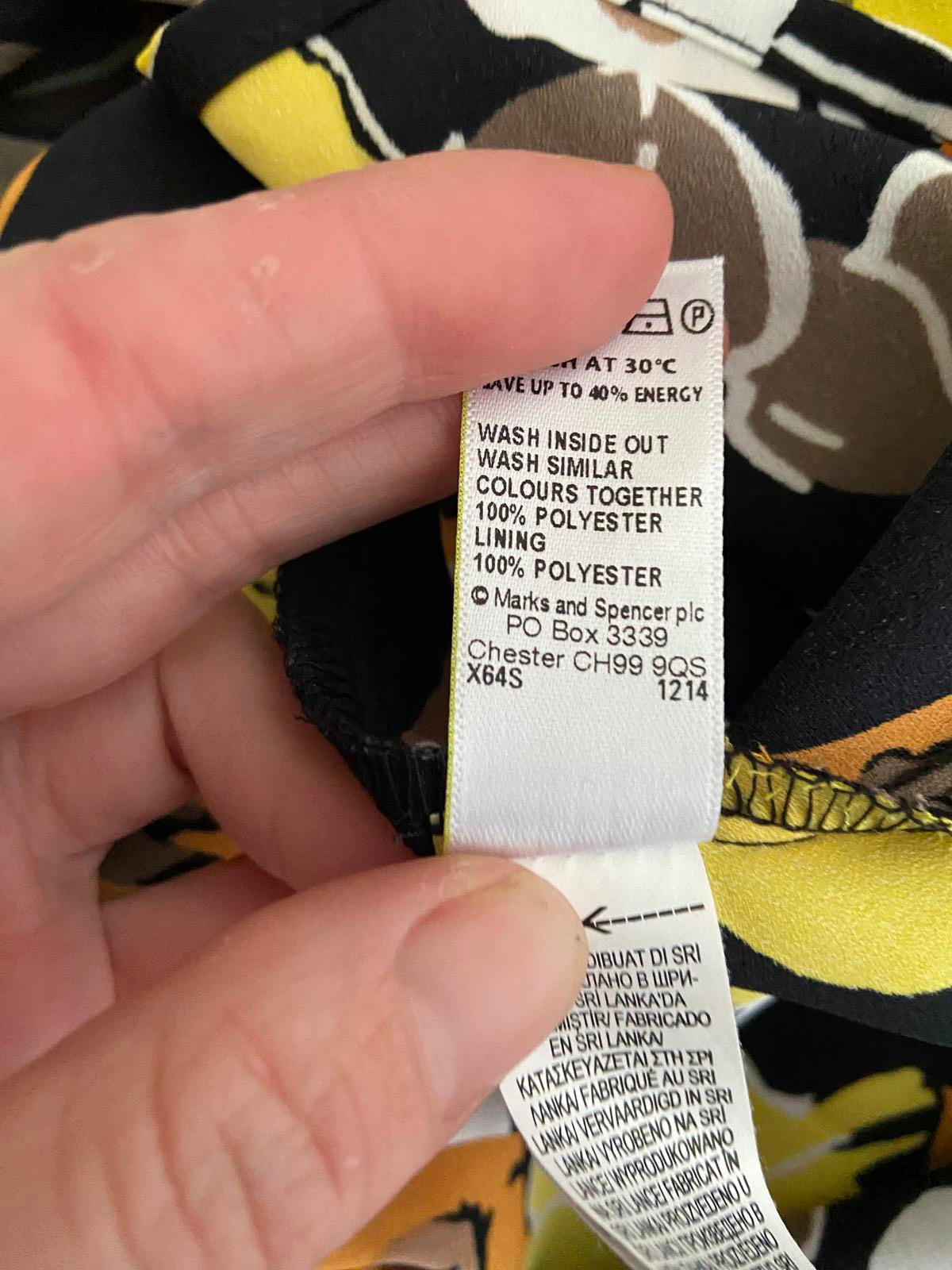 M&S Autograph Size 20 Black Orange Yellow Floral Vibrant Strappy Midi Dress