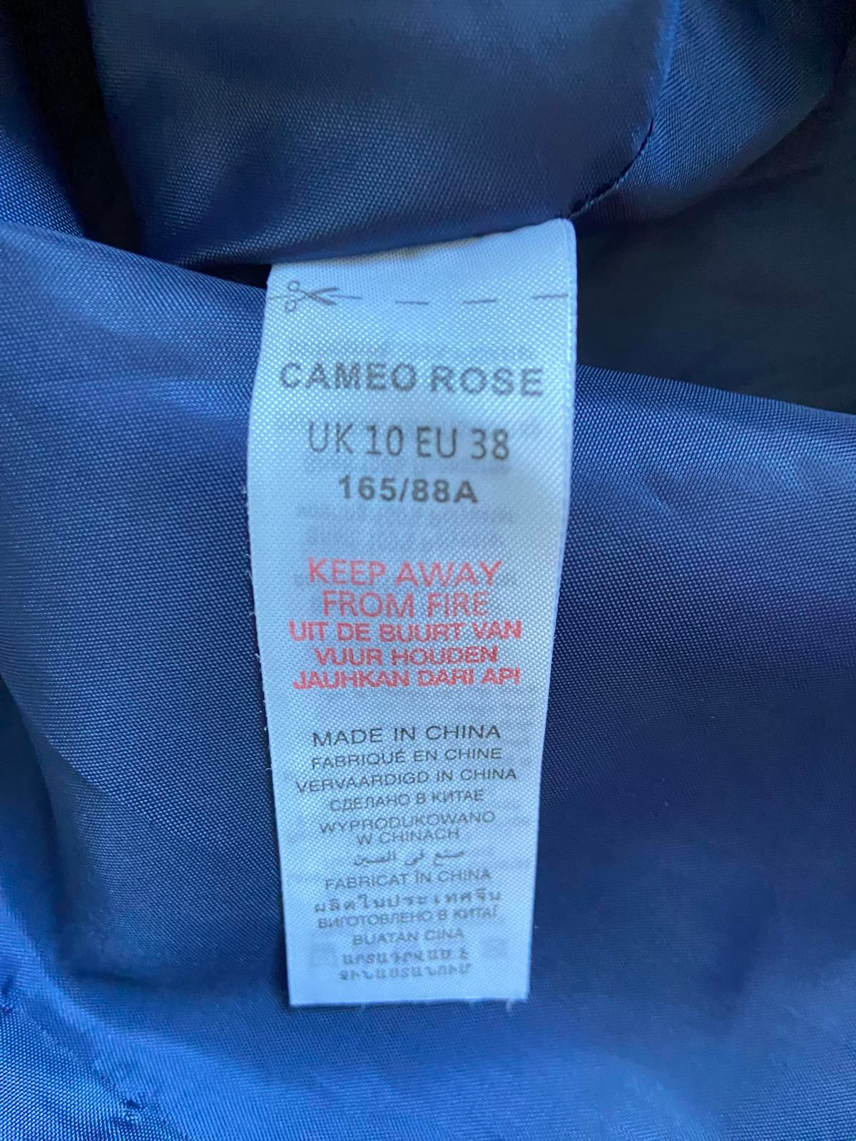 Cameo Rose Size 10 Navy & White Large Floral Fit and Flare Mini Dress