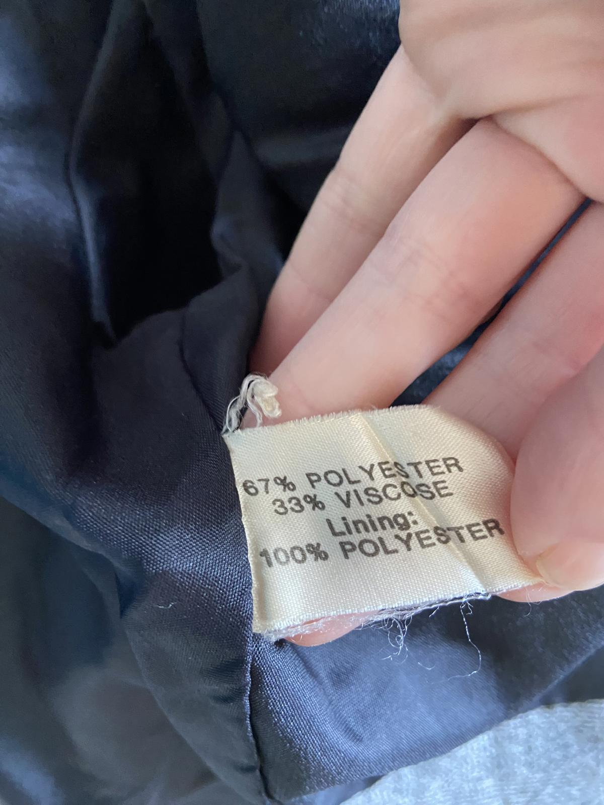 Principles Size 12 Grey Short Boxy Cropped Blazer Jacket with Shoulder Pads