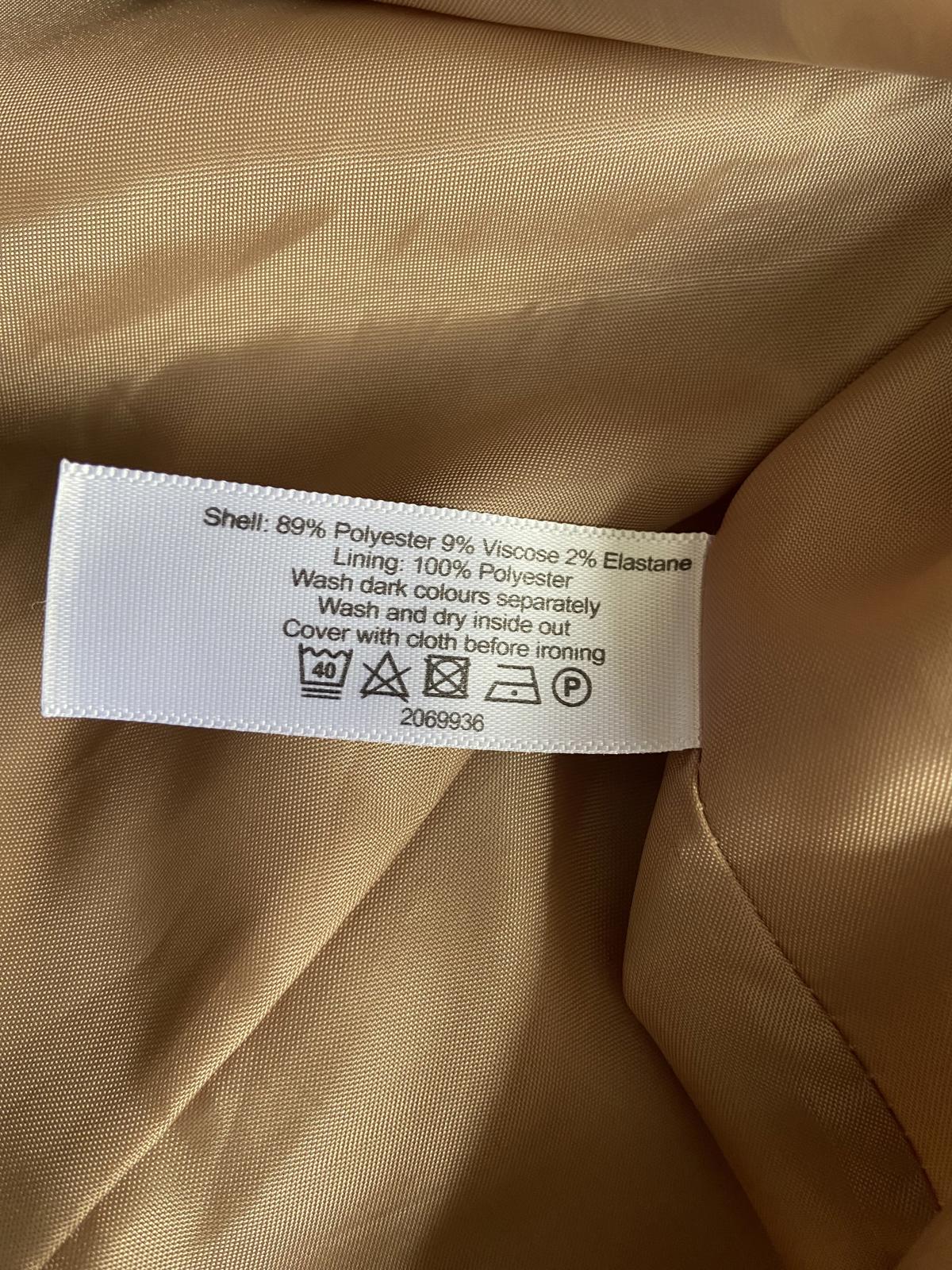 EWM Size 20 Tan Beige Long Wool Look Overcoat Smart Winter Jacket