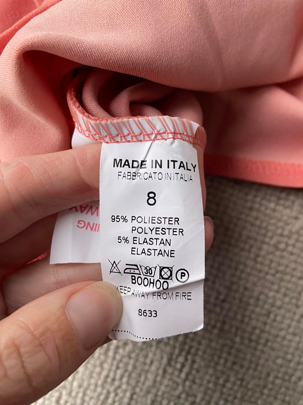 Boohoo Size 8 Peach Pink Bow Wrap Skirt