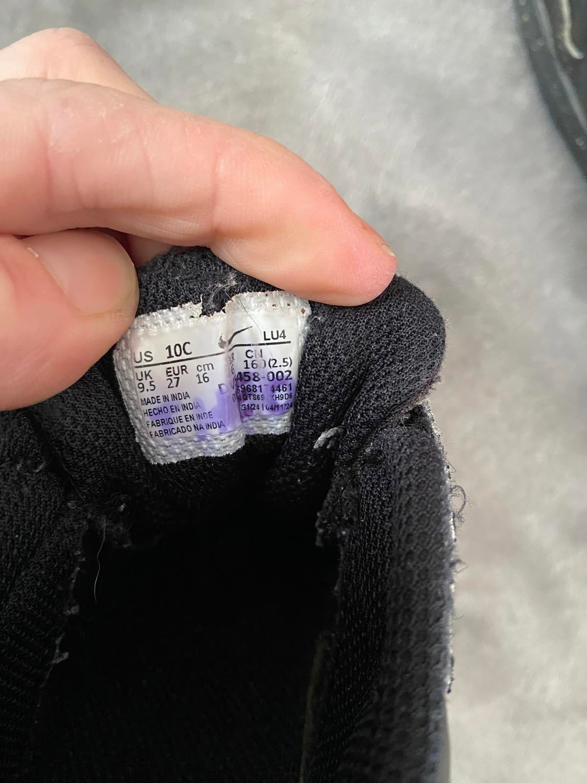 Nike Boys Black Trainers UK Size 9.5 Toddler Shoes Hook & Loop Fastening