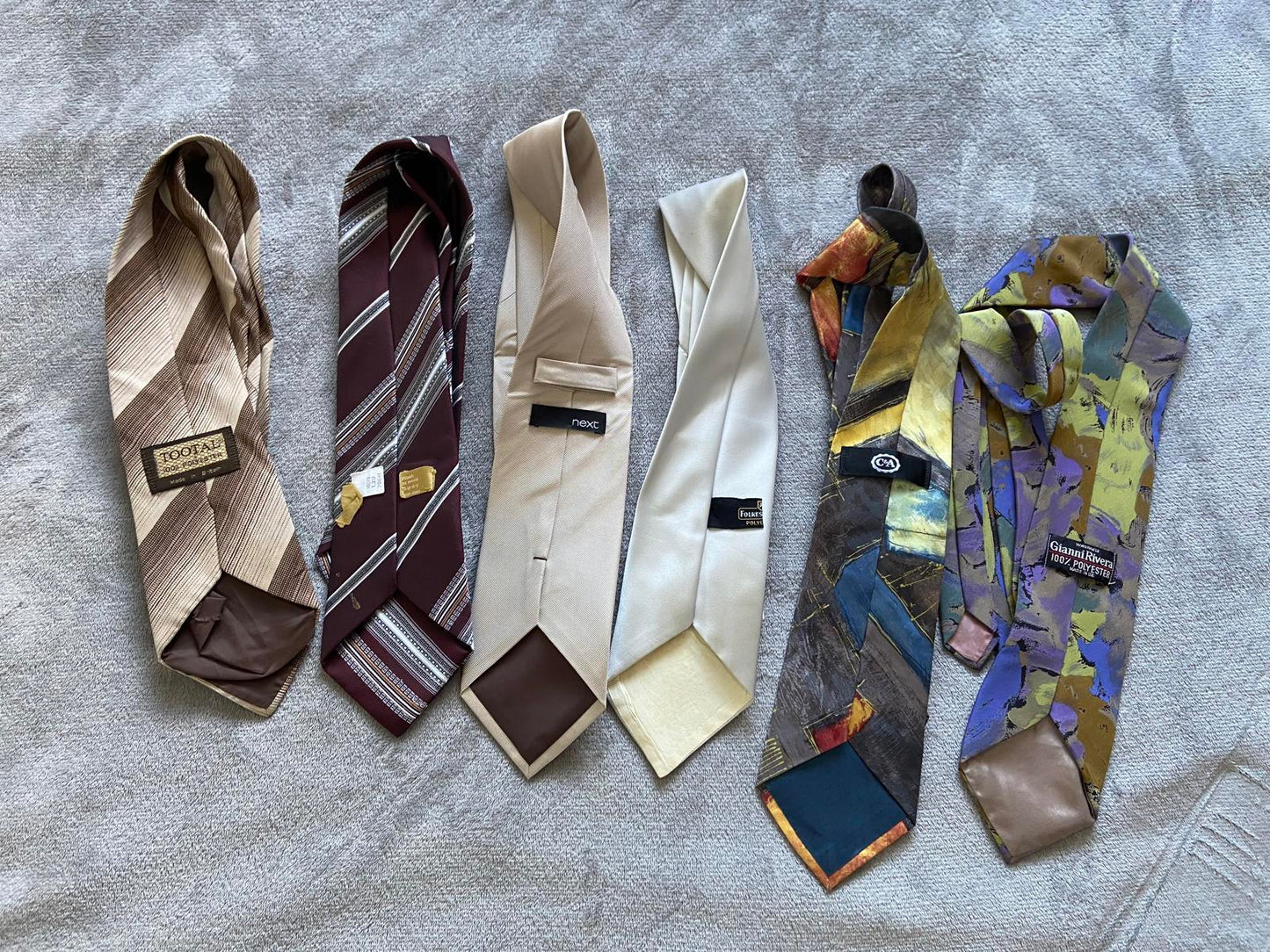 6 Men’s Vintage Ties Bundle Next C&A Gianni Rivera Upcycling Repair Project