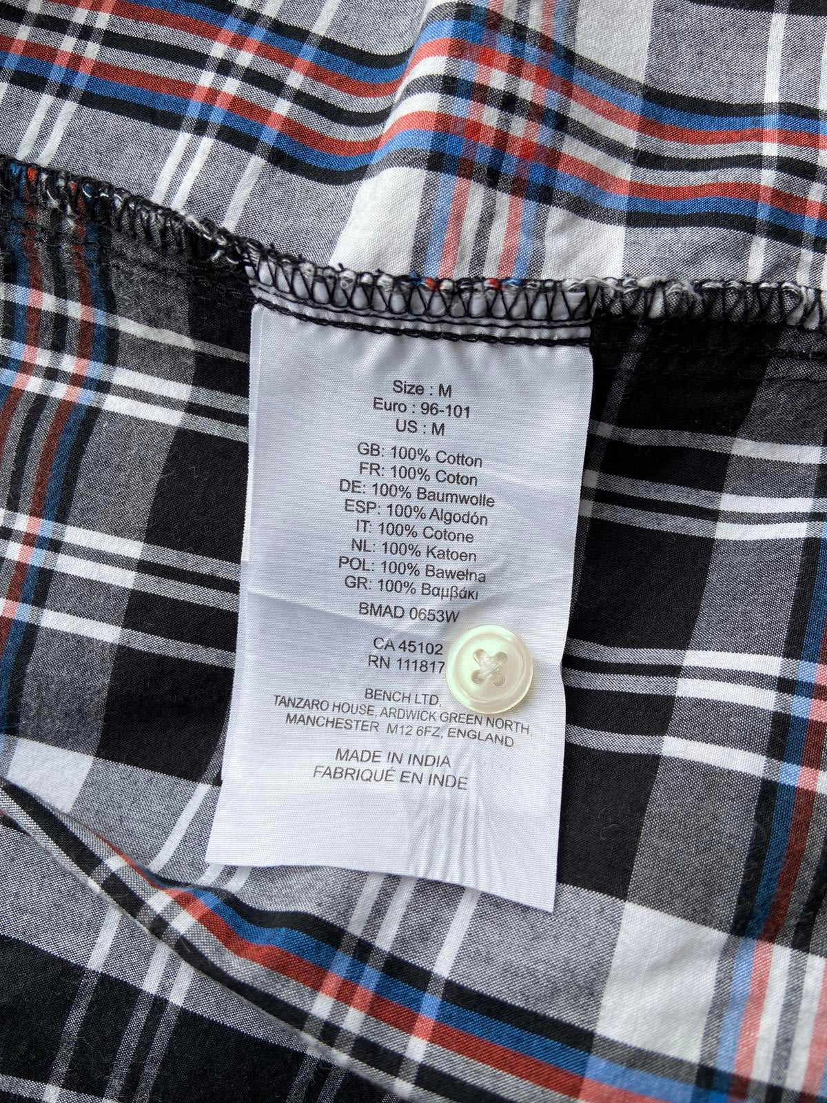 Bench Black Checked Short Sleeve Shirt Medium