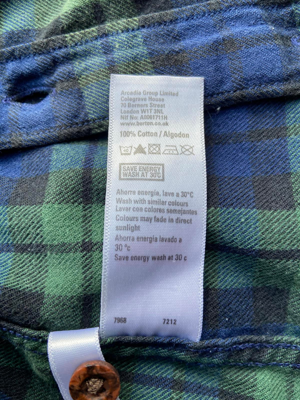 Burton Menswear London Blue & Green Checked Shirt