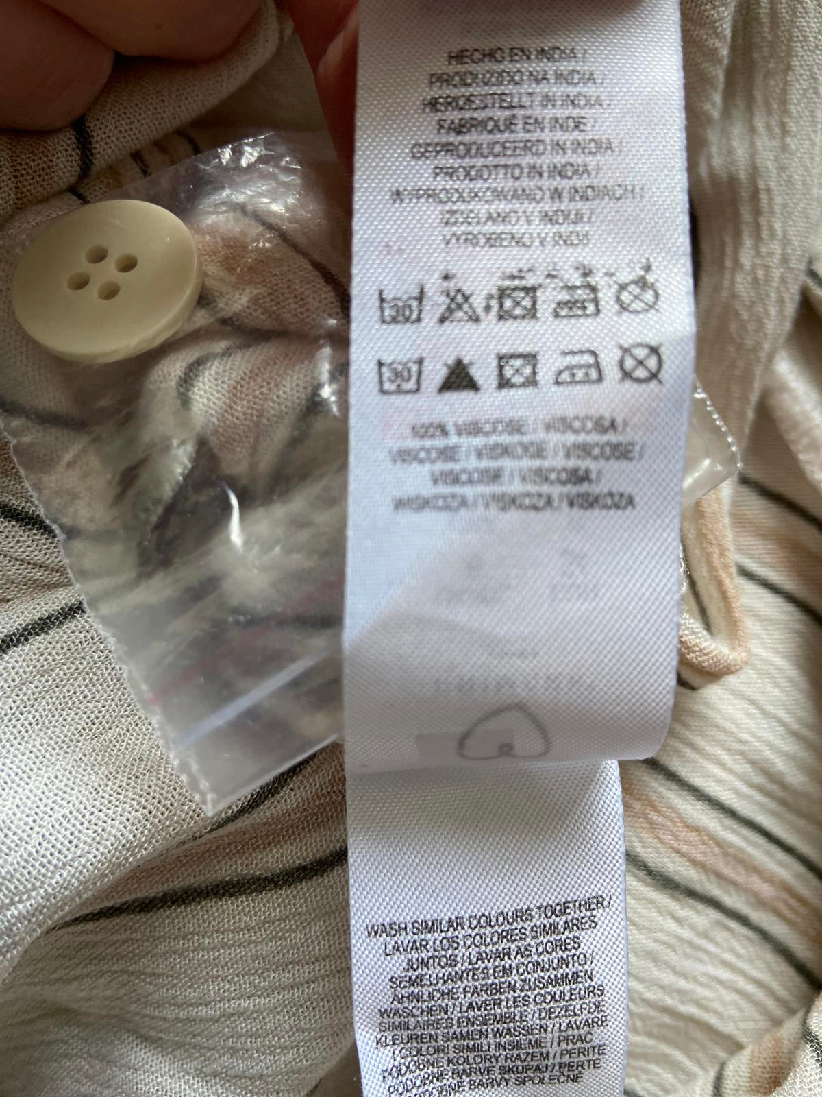 Primark Size 6 Cream Striped Playsuit Button Front Tie Waist 100% Viscose