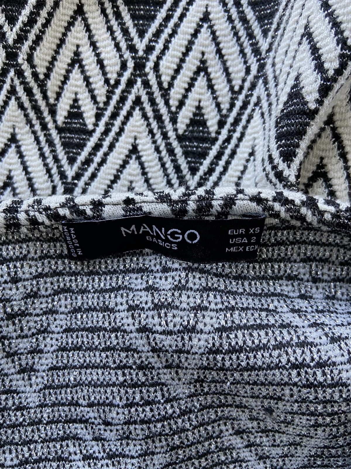 Mango Basic Ladies Black & White Geometric Shift Dress - Size XS