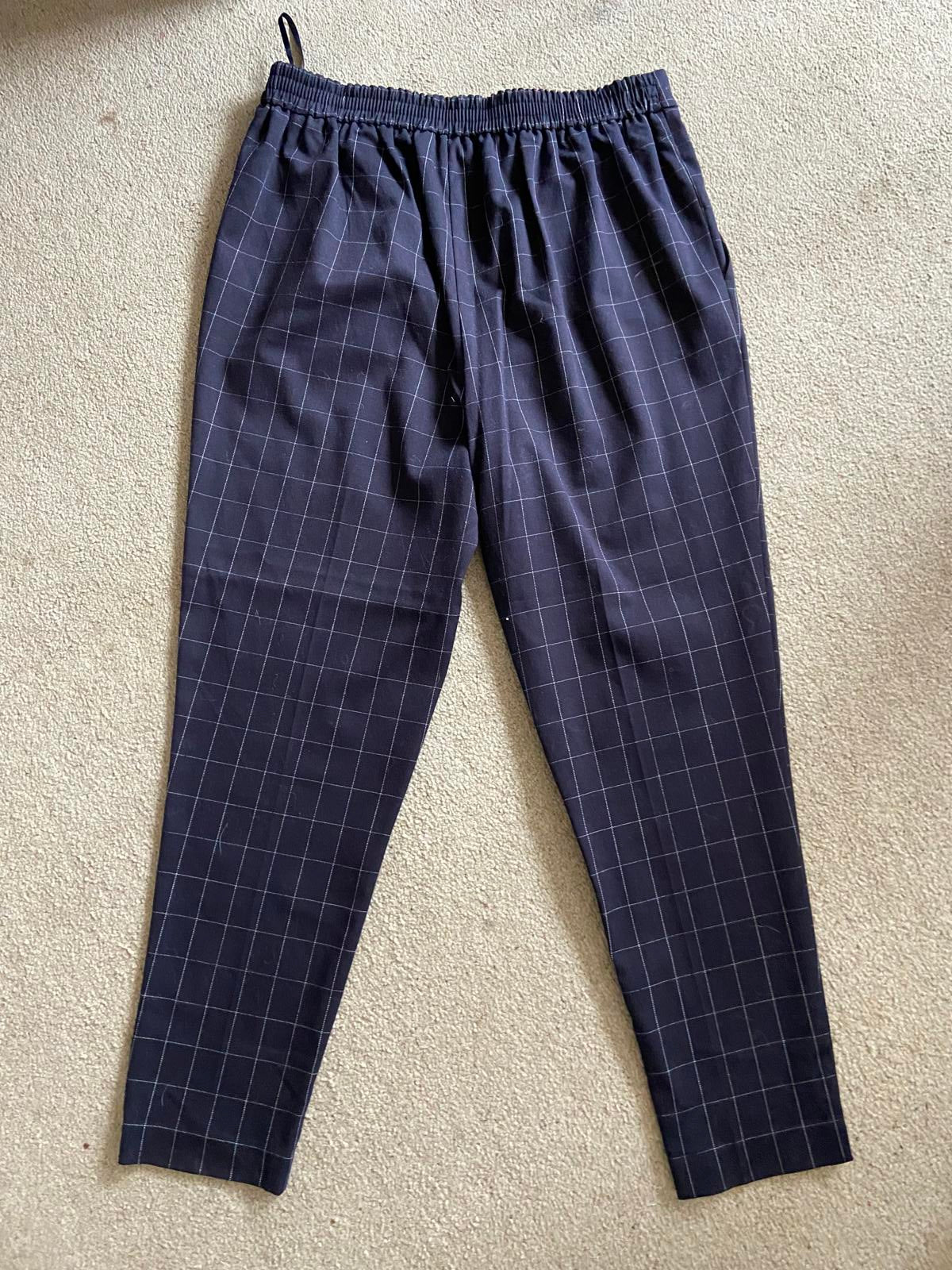 F&F UK 12 Navy & White Cross Trousers