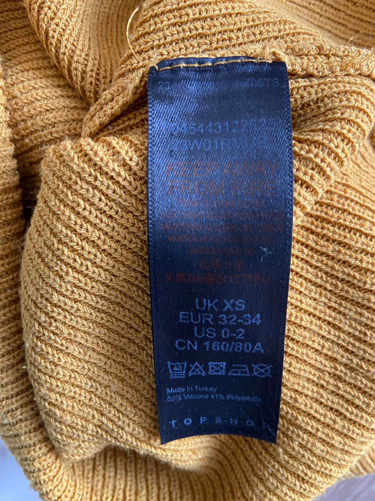 Topshop Mustard Sleeveless Knit Top | Round Neck | Excellent Condition