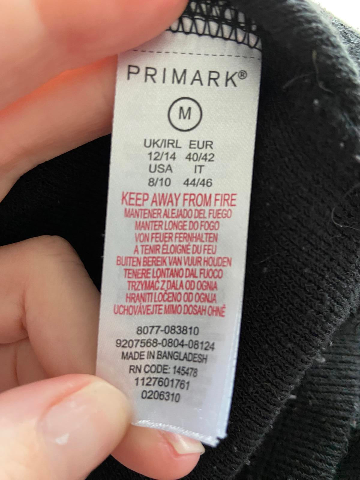 Primark Ladies Black Lightweight Jumper - Soft Knit Everyday Top, Size M 12-14