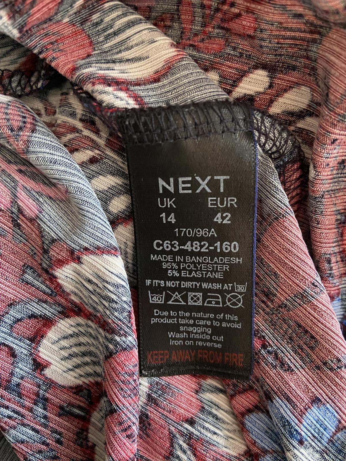 Next Floral Dress - Black with Multi-Color Flowers, Size 14