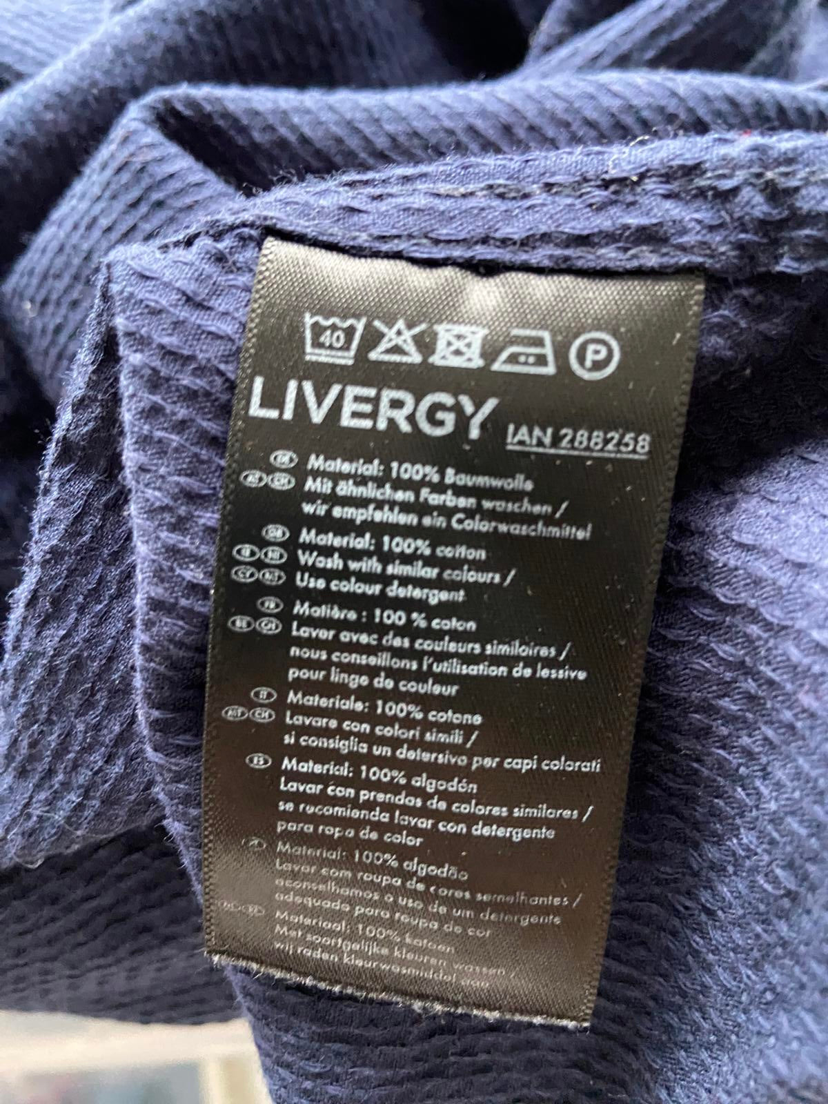 Livergy Men’s Navy Blue Waffle Texture Shirt - 100% Cotton Casual, 15.5"