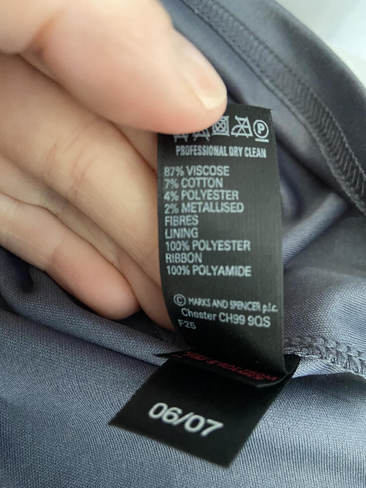 M&S Women’s Dark Blue Grey Soft Touch Strappy Cami Vest Top Size 12