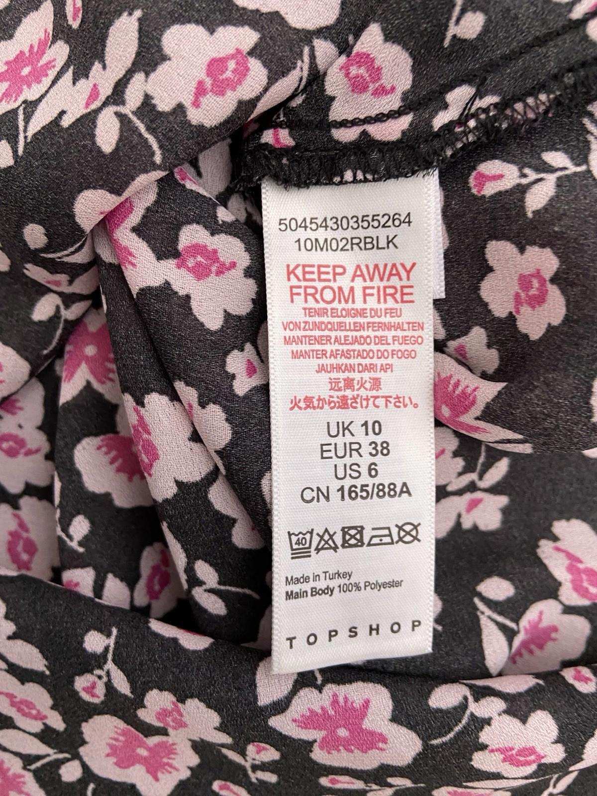 Topshop Floral Puff Sleeve Summer Dress – Size 10