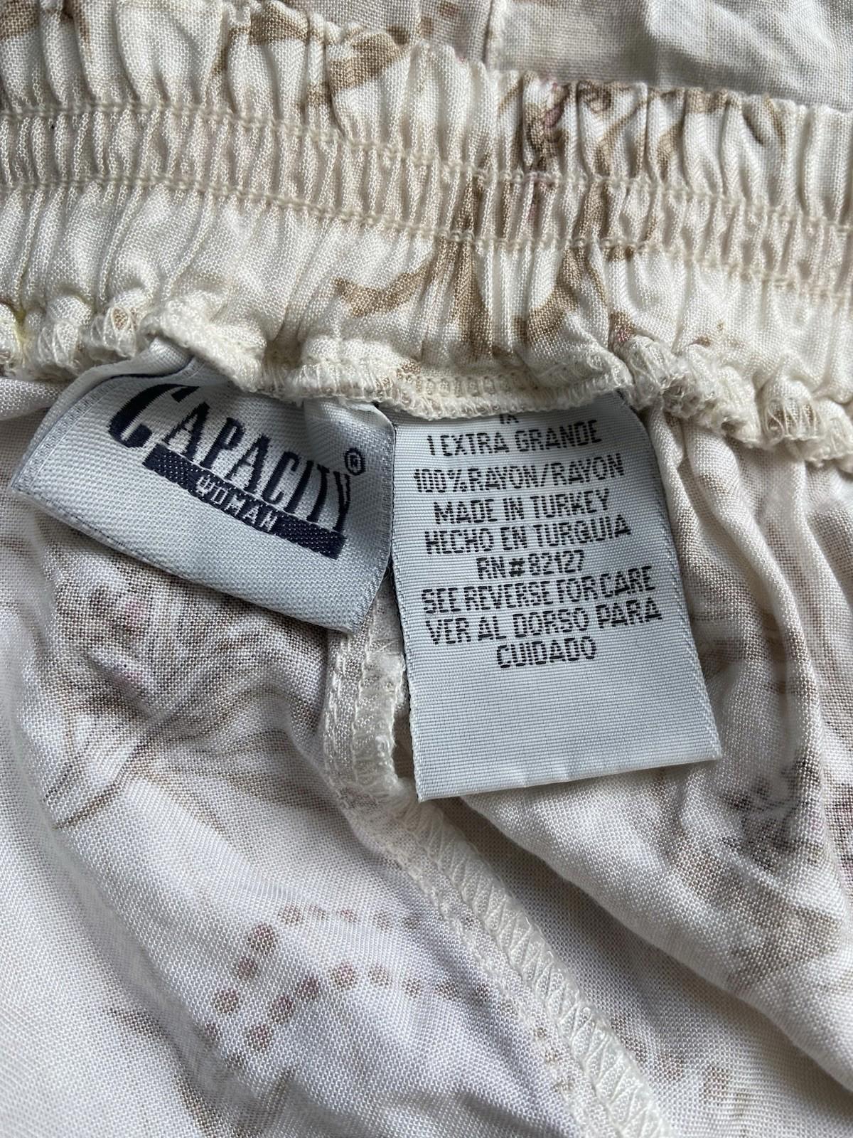 Capacity Women’s Skirt – Size XL, Floral & Stripe Print, Button Front, Pockets