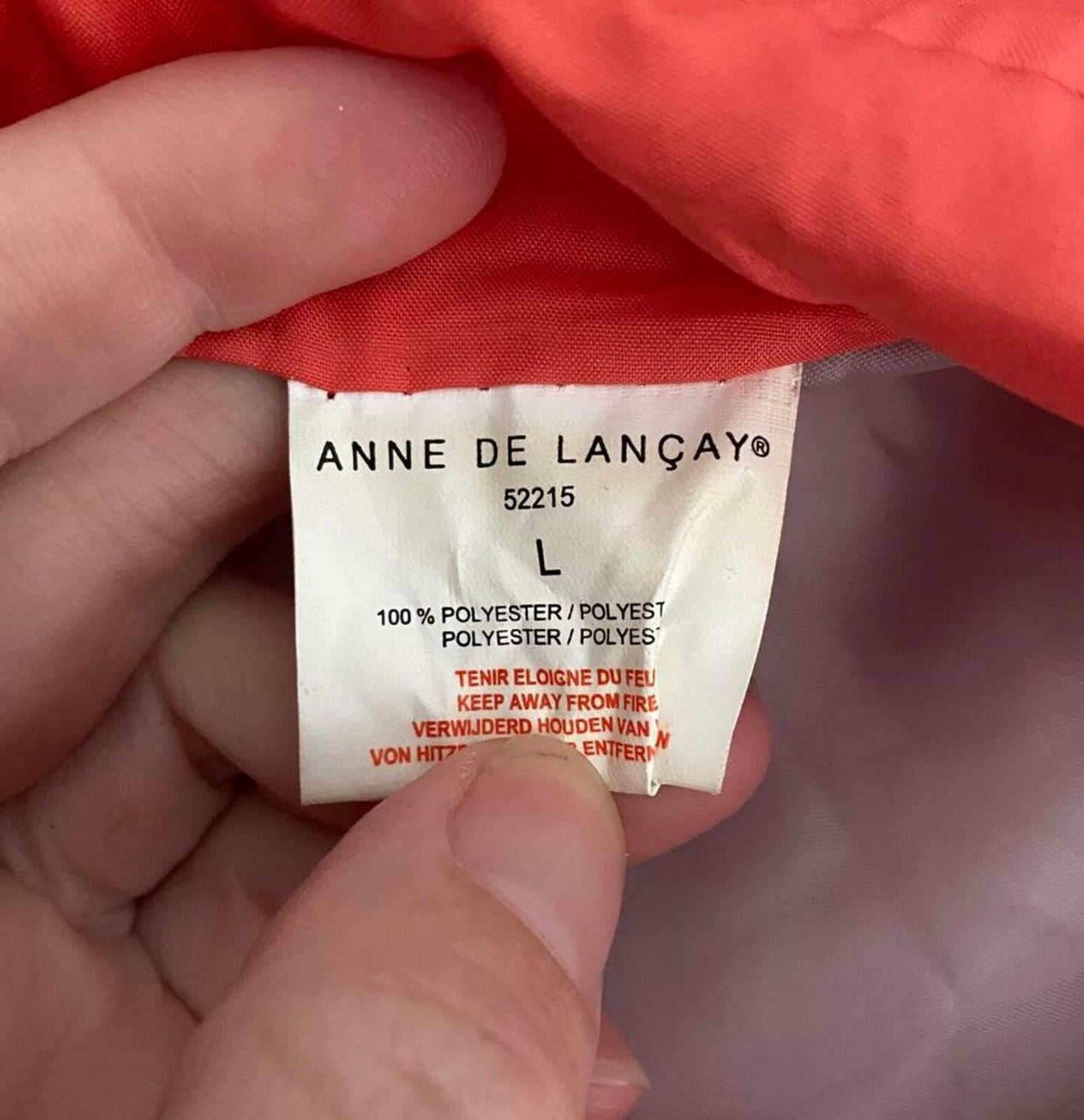 Anne de Lancay Lightweight Bodywarmer – Peach Coral – Size L – Zip Gilet