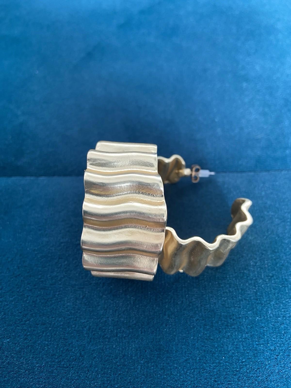 Gold-Plated Zig Zag Hoop Earrings – Statement, Boho, Festival, Party Style