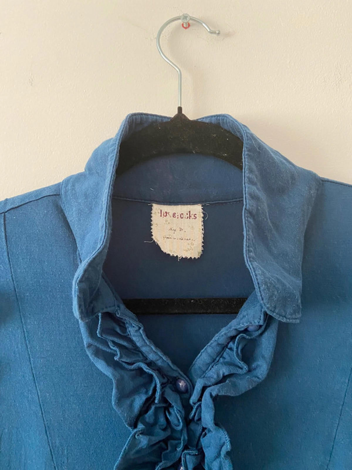 Ladies Navy Blue Dress Ruffle Tie size Small