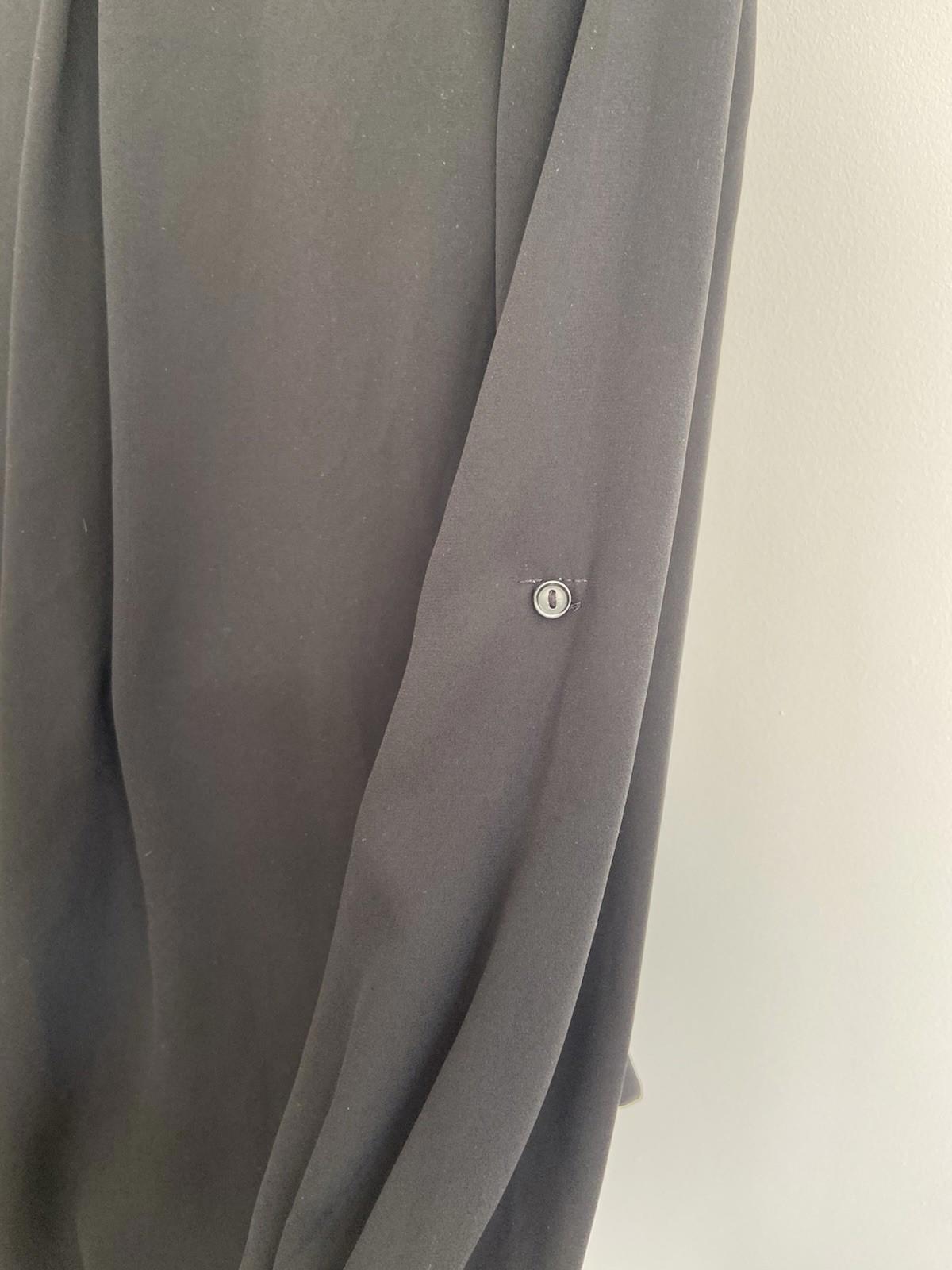 Papaya Weekend Black Sheer Blouse – Size Small – Adjustable Sleeves – Everyday