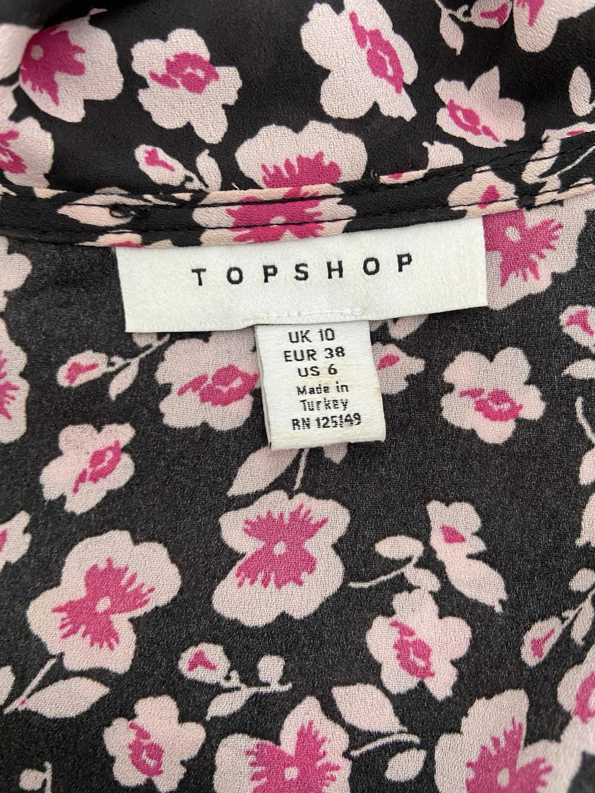 Topshop Floral Puff Sleeve Summer Dress – Size 10