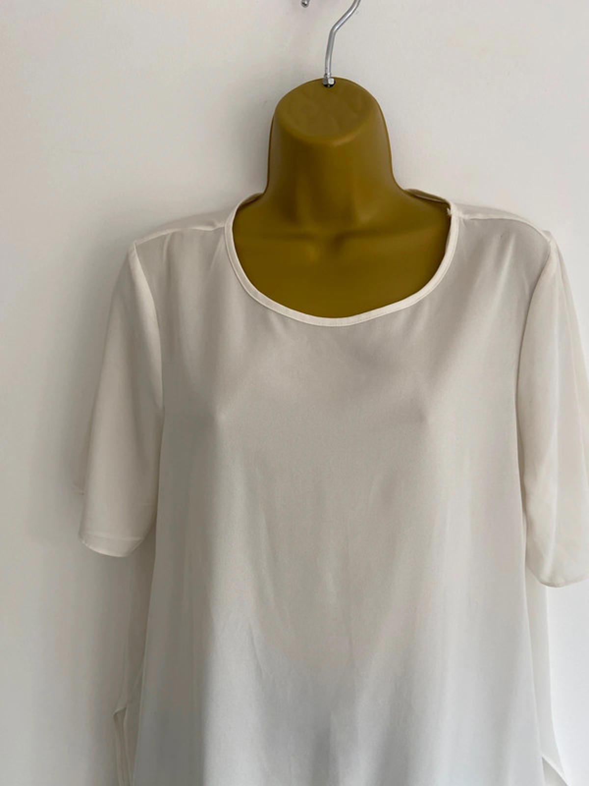 Papaya Weekend (Matalan) Cream Blouse – Size 12 – High-Low Hem, 100% Polyester