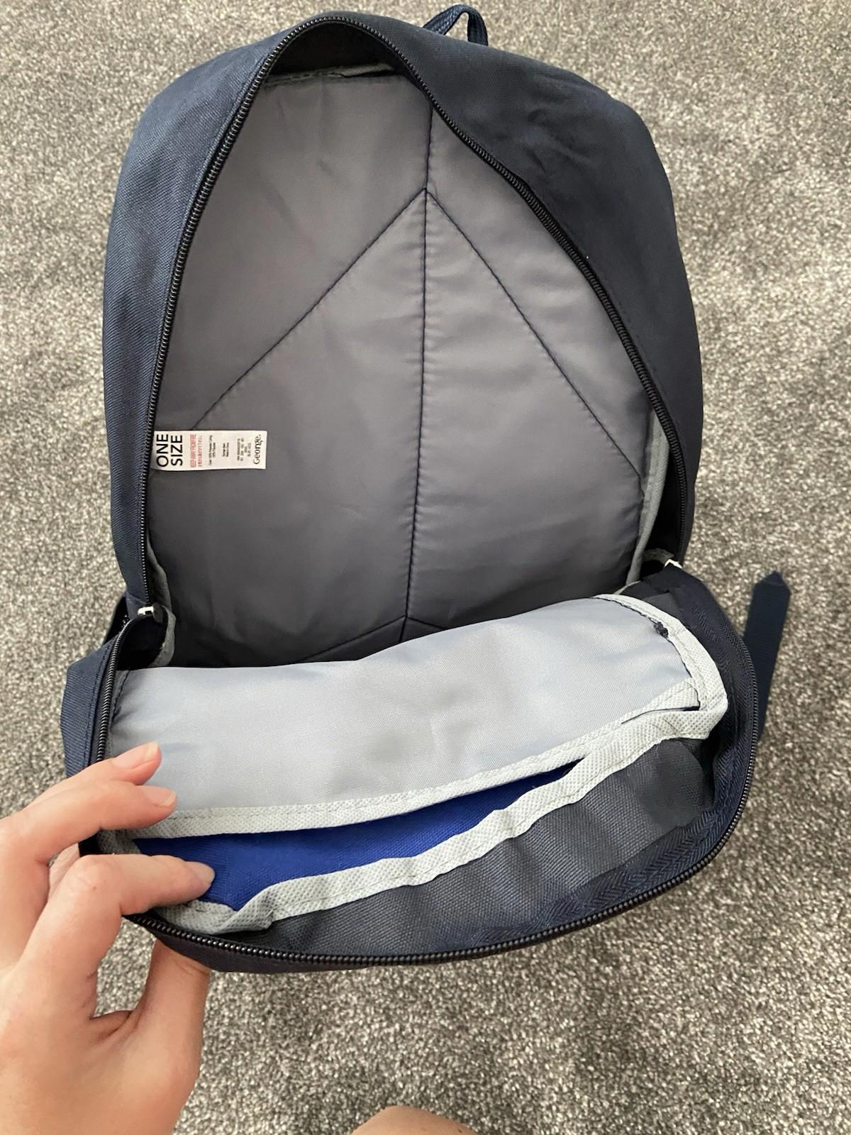 Backpack Rucksack Gym Bag Blue lightweight George one size