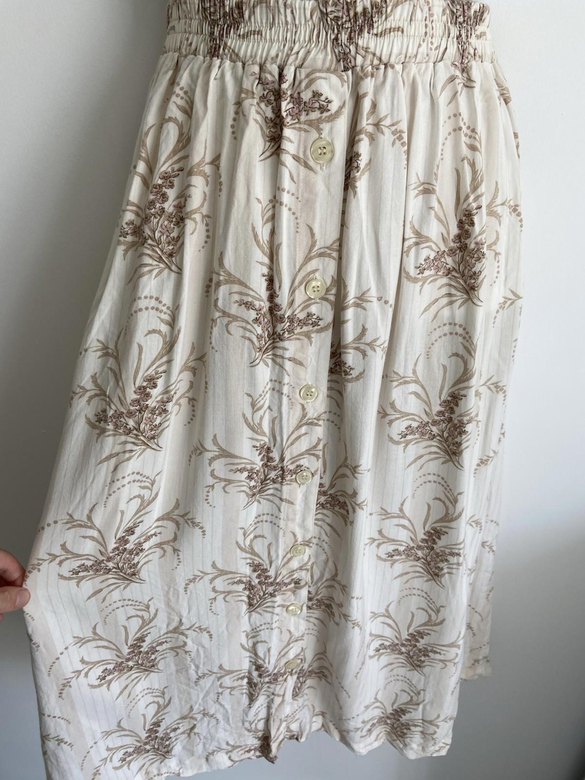 Capacity Women’s Skirt – Size XL, Floral & Stripe Print, Button Front, Pockets