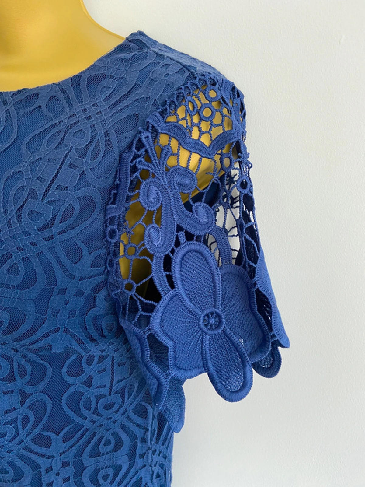 Mela London Blue Lace & Embroidered Dress – Size 12