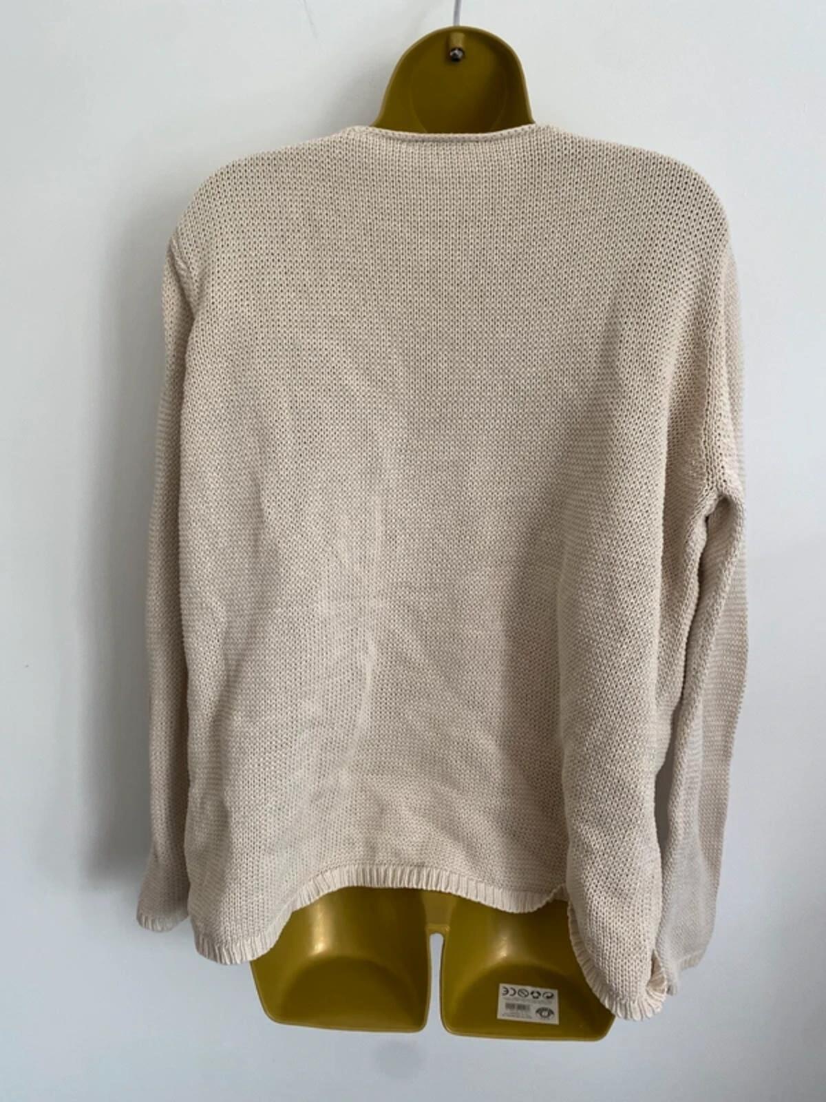 East Coast Ladies Lightweight Cotton Knit Sweater - Beige, Size 26