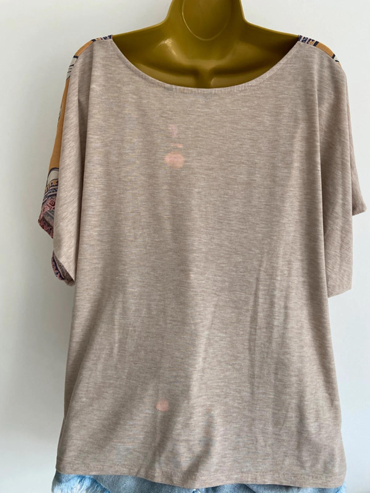 Bonmarché Moroccan Print Blouse  Size 18 – Mustard Yellow & Blue, Pre-Loved