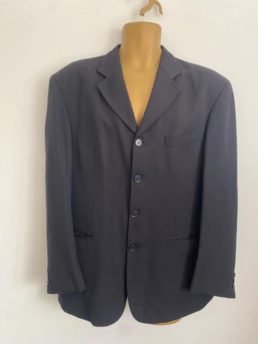 Oakland Men's Pure New Wool Blazer Jacket - Black, Size Small
