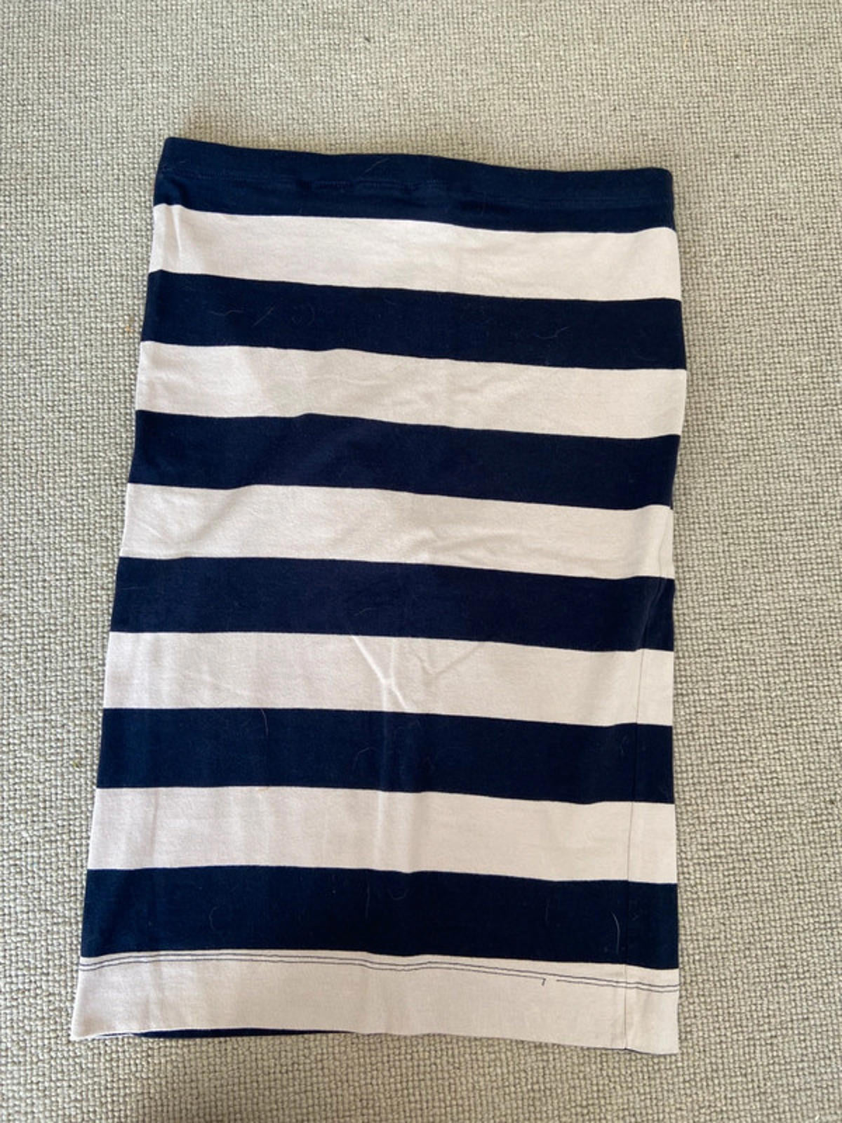 H&M Basics Size Small Striped Skirt – Navy & Beige, Elasticated Waist