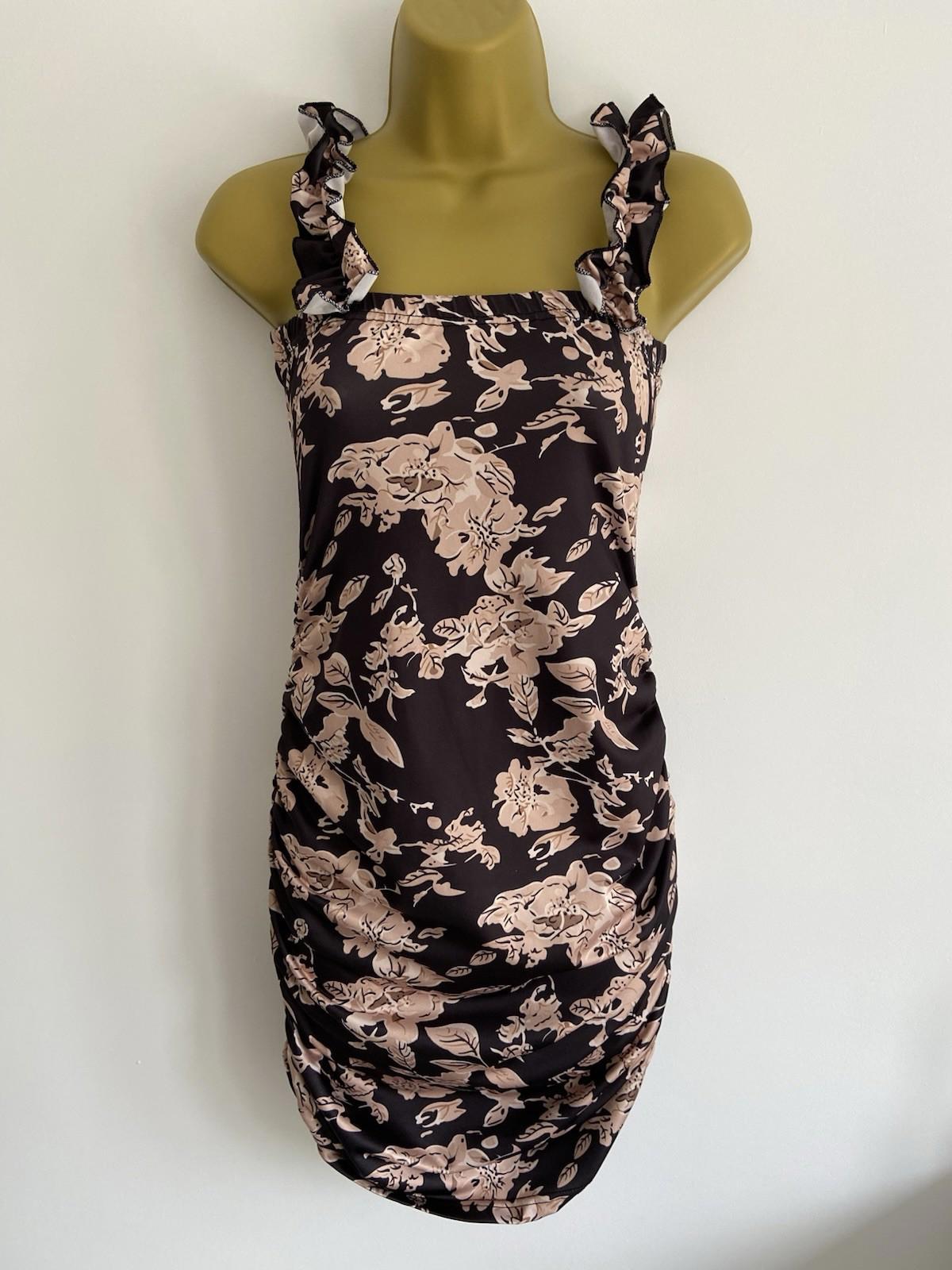 Size Small Floral Ruched Dress – 100% Polyester