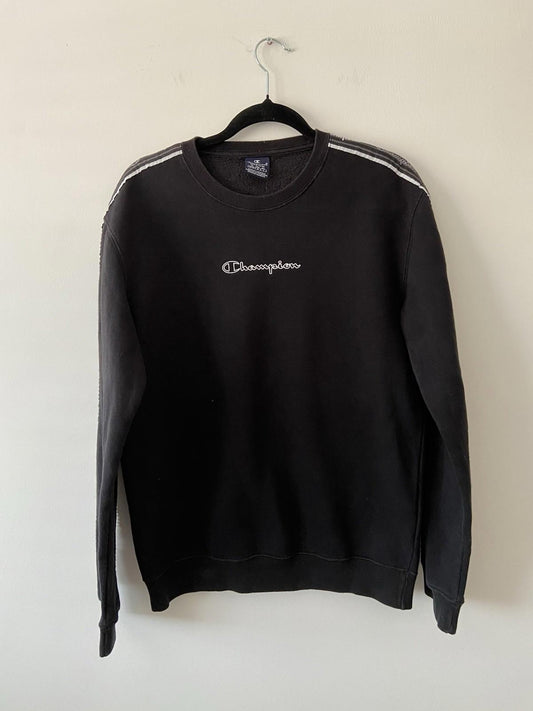 Champion Black Sweatshirt Round Neck Size Medium
